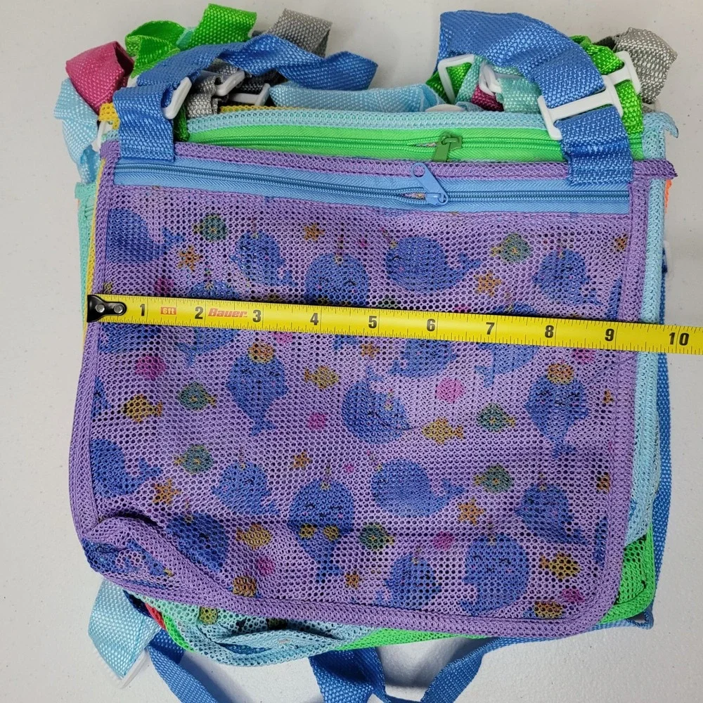 Kids Mesh Beach Bags Toys Shells Organizer Zipper Assorted Colors Set of‎ 18